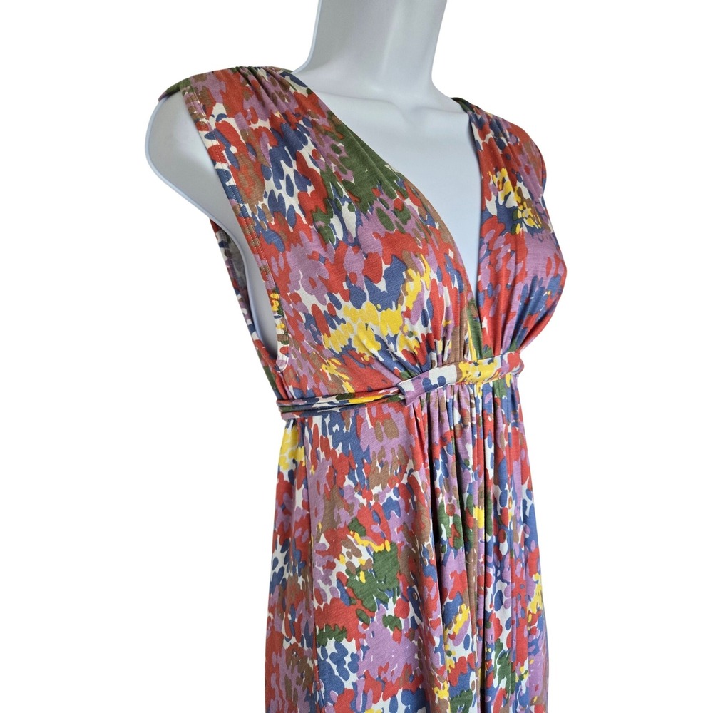 Rachel Pally Multicolor Abstract Modal Empire Waist Midi Dress Sz S Boho Cottage - Picture 4 of 11